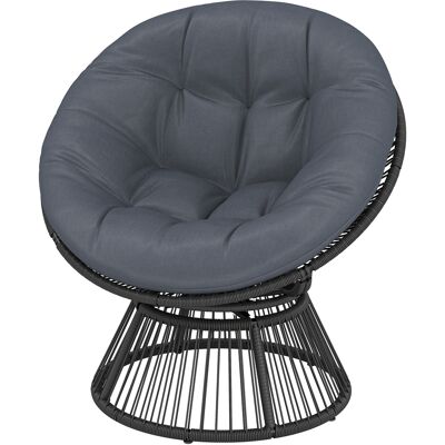 OEM Fauteuil Papasan Pivotant À 360°, Fauteuil En Osier Avec Coussin, Structure En Acier, Fauteuil Rond En Rotin, Fauteuil Lounge, Gris - Publicité OEM Fauteuil Papasan Pivotant À 360°, Fauteuil En Osier Avec Coussin, Structure En Acier, Fauteuil Rond En Rotin, Fauteuil Lounge, Gris - Publicité