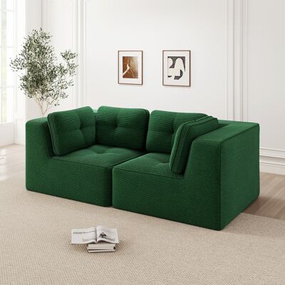ACKERMAN Canapé D'Angle Modulaire Et Configurable, Canapé 2 Places Sans Cadre, Canapé En Tissu Cord Confortable, Adapté Pour Salon Et Chambre À Coucher, Vert - Publicité ACKERMAN Canapé D'Angle Modulaire Et Configurable, Canapé 2 Places Sans Cadre, Canapé En Tissu Cord Confortable, Adapté Pour Salon Et Chambre À Coucher, Vert - Publicité