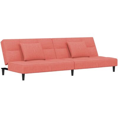 DESIGN IN Canapé Sofa-lit À 2 Places Avec Deux Oreillers Rose Velours - Publicité DESIGN IN Canapé Sofa-lit À 2 Places Avec Deux Oreillers Rose Velours - Publicité