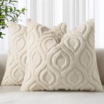 OEM Lot De 2 Housses De Coussin Décoratives D'Automne 45 X 45 Cm En Fausse Fourrure Beige Unie, Housses De Coussin Carrées Douces Et Neutres Pour Canapé-lit Et Salon. Publicité OEM Lot De 2 Housses De Coussin Décoratives D'Automne 45 X 45 Cm En Fausse Fourrure Beige Unie, Housses De Coussin Carrées Douces Et Neutres Pour Canapé-lit Et Salon. Publicité