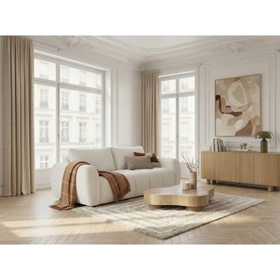Bobochic - Canapé Droit Convertible Ouverture Express 3 Places Fuji Tissu Bouclette Blanc - Publicité Bobochic - Canapé Droit Convertible Ouverture Express 3 Places Fuji Tissu Bouclette Blanc - Publicité