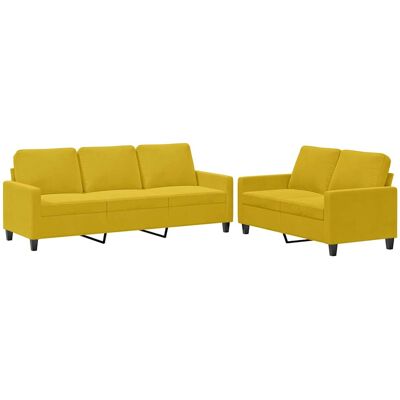 Maison Exclusive - Ensemble De Canapés 2 Pcs Avec Coussins Jaune Velours - Publicité Maison Exclusive - Ensemble De Canapés 2 Pcs Avec Coussins Jaune Velours - Publicité