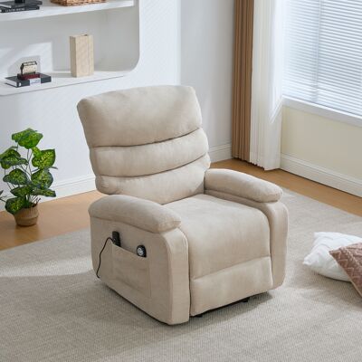 DEVOKO Fauteuil Inclinable Électrique Multifonction: Assistance Debout, Massage, Chauffage, Réglage Électrique, Poches Latérales, Kaki Clair - Publicité DEVOKO Fauteuil Inclinable Électrique Multifonction: Assistance Debout, Massage, Chauffage, Réglage Électrique, Poches Latérales, Kaki Clair - Publicité