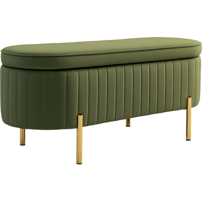 ARRIGONI Banc De Rangement, Bout De Lit En Velours Avec Couvercle, Pieds En Métal, Capacité 72 L, 108x44x43,5cm, Vert Foncé - Publicité ARRIGONI Banc De Rangement, Bout De Lit En Velours Avec Couvercle, Pieds En Métal, Capacité 72 L, 108x44x43,5cm, Vert Foncé - Publicité