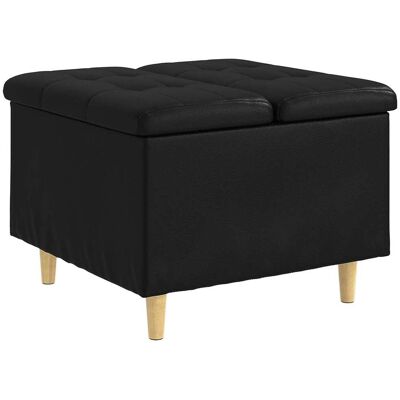 DESIGN IN Pouf De Rangement Avec Coussin Noir 60 X 60 X 45 Cm Simili Cuir - Publicité DESIGN IN Pouf De Rangement Avec Coussin Noir 60 X 60 X 45 Cm Simili Cuir - Publicité