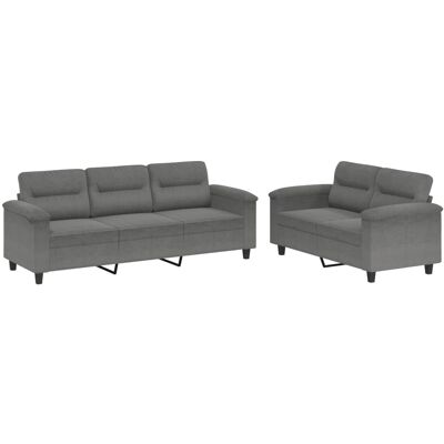 Maison Exclusive - Ensemble De Canapés 2 Pcs Coussins Gris Foncé Tissu Microfibre - Publicité Maison Exclusive - Ensemble De Canapés 2 Pcs Coussins Gris Foncé Tissu Microfibre - Publicité
