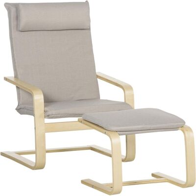 OEM Fauteuil Lounge Avec Repose-pieds, Dossier Haut, Accoudoirs Et Coussin Amovible, 67 X 78 X 92 Cm, Gris - Publicité OEM Fauteuil Lounge Avec Repose-pieds, Dossier Haut, Accoudoirs Et Coussin Amovible, 67 X 78 X 92 Cm, Gris - Publicité