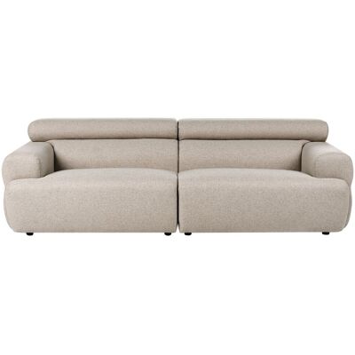 BELIANI Canapé Moderne En Tissu 3 Places Avec Accoudoirs Et Appuie-tête Facile D'Entretien Beige Hovden - Publicité BELIANI Canapé Moderne En Tissu 3 Places Avec Accoudoirs Et Appuie-tête Facile D'Entretien Beige Hovden - Publicité
