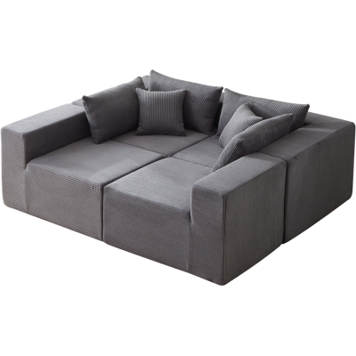 ALMASTORE Canapé Sectionnel Modulaire D’angle En L En Velours Côtelé De 104 Pouces, Ensemble De Canapé De Sol De Luxe, Meuble Rembourré D’intérieur, Canapé Compressé Rempli De Mousse Pour Salon, Chambre, Combin - Publicité ALMASTORE Canapé Sectionnel Modulaire D’angle En L En Velours Côtelé De 104 Pouces, Ensemble De Canapé De Sol De Luxe, Meuble Rembourré D’intérieur, Canapé Compressé Rempli De Mousse Pour Salon, Chambre, Combin - Publicité