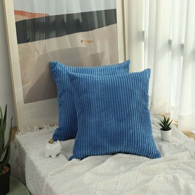 OEM (bleu) Housse De Coussin Lot De 2 Housse De Coussin En Velours 45x45 Cm, Housse De Coussin De Canapé En Velours Côtelé-dou - Publicité OEM (bleu) Housse De Coussin Lot De 2 Housse De Coussin En Velours 45x45 Cm, Housse De Coussin De Canapé En Velours Côtelé-dou - Publicité