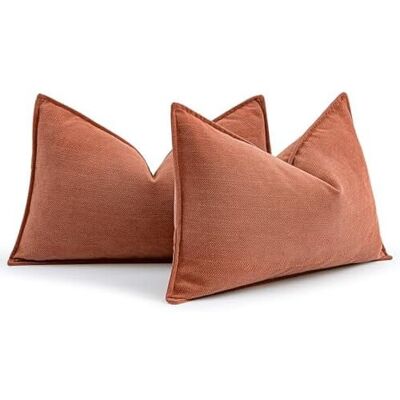 OEM Housse De Coussin Lombaire En Chenille Orange Brûlé 12x20 Pouces (30x50 Cm) – Un Décor Rustique Pour Canapés, Lits Et Salons. Publicité OEM Housse De Coussin Lombaire En Chenille Orange Brûlé 12x20 Pouces (30x50 Cm) – Un Décor Rustique Pour Canapés, Lits Et Salons. Publicité