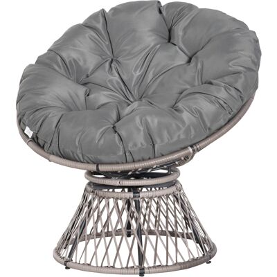 OEM Fauteuil Papasan, Fauteuil En Osier Avec Coussin, Rotin 360°, Gris, L 87 X P 97 X H 86 Cm - Publicité OEM Fauteuil Papasan, Fauteuil En Osier Avec Coussin, Rotin 360°, Gris, L 87 X P 97 X H 86 Cm - Publicité