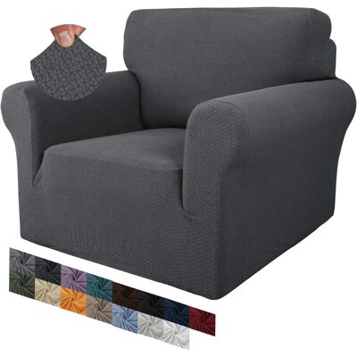 OEM 1 Housse De Fauteuil, Tissu Jacquard Extensible, Antidérapante Avec Mousse, Salon, Gris Foncé - Publicité OEM 1 Housse De Fauteuil, Tissu Jacquard Extensible, Antidérapante Avec Mousse, Salon, Gris Foncé - Publicité