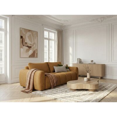 Bobochic - Canapé Droit Convertible Ouverture Express 3 Places Fuji Tissu Bouclette Jaune - Publicité Bobochic - Canapé Droit Convertible Ouverture Express 3 Places Fuji Tissu Bouclette Jaune - Publicité