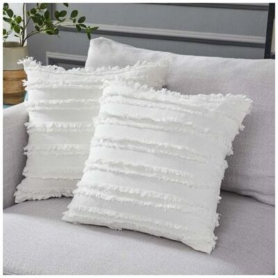 Vision Housse De Coussin Lot De 2 Housses De Coussin Blanc Ivoire Pour Canapé Canapé Chaise, Housses De Coussin Oreillers Décoratifs En Coton Et Lin, 45 X 45 Cm, Sans Inserts - Publicité Vision Housse De Coussin Lot De 2 Housses De Coussin Blanc Ivoire Pour Canapé Canapé Chaise, Housses De Coussin Oreillers Décoratifs En Coton Et Lin, 45 X 45 Cm, Sans Inserts - Publicité