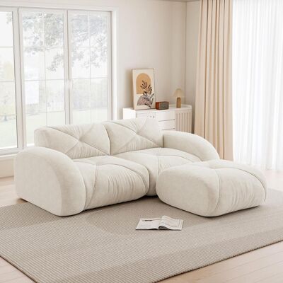 OEM Canapé Modulable, Deux Places Moderne Avec Pouf, Rembourrage En Mousse Haute Densité 32d, Convient Aux Salons, Tissu Chenille Adapté Aux Animaux Domestiques, Conception Antidérapante, - Publicité OEM Canapé Modulable, Deux Places Moderne Avec Pouf, Rembourrage En Mousse Haute Densité 32d, Convient Aux Salons, Tissu Chenille Adapté Aux Animaux Domestiques, Conception Antidérapante, - Publicité