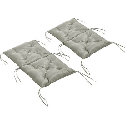 OEM Lot De 2 Coussins D'Assise, 98 X 50 Cm, Avec Attaches, Revêtement En Tissu, 8 Cm D'Épaisseur, Gris Clair - Publicité OEM Lot De 2 Coussins D'Assise, 98 X 50 Cm, Avec Attaches, Revêtement En Tissu, 8 Cm D'Épaisseur, Gris Clair - Publicité