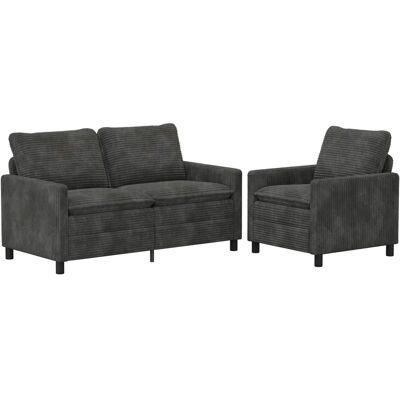 Ensemble De Canapés 2 Pcs Anthracite Polyester Vidaxl - Publicité Ensemble De Canapés 2 Pcs Anthracite Polyester Vidaxl - Publicité