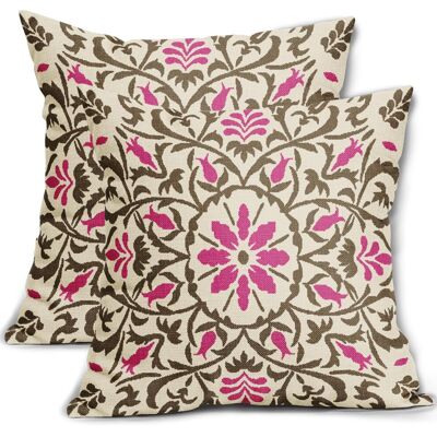 OEM Housses De Coussin De Style Bohème Marron Et Rose Vif, 50 X 50 Cm, Imprimé Floral Vintage, Housse De Coussin En Lin, Décoration Style Ferme, Ensemble De 2 Pièces. Publicité OEM Housses De Coussin De Style Bohème Marron Et Rose Vif, 50 X 50 Cm, Imprimé Floral Vintage, Housse De Coussin En Lin, Décoration Style Ferme, Ensemble De 2 Pièces. Publicité