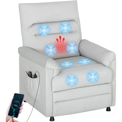 OEM Fauteuil Relax Électrique Massant Et Chauffant, Fauteuil Inclinable, Repose-pieds, Moteur Silencieux, 82x99x106cm, Gris - Publicité OEM Fauteuil Relax Électrique Massant Et Chauffant, Fauteuil Inclinable, Repose-pieds, Moteur Silencieux, 82x99x106cm, Gris - Publicité