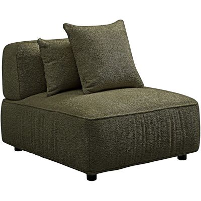 VENTE-UNIQUE Fauteuil En Tissu Bouclette Vert Kaki Lelaco - Publicité VENTE-UNIQUE Fauteuil En Tissu Bouclette Vert Kaki Lelaco - Publicité