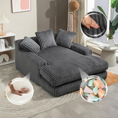 OEM Le Canapé-lit Moderne En Velours Côtelé Cloud Couch Est Doté De Trois Coussins Moelleux Et D'Un Canapé Confortable Une Place Au Sol, Adapté Aux Salons, Appartements Et Bureaux (gris Foncé). Publicité OEM Le Canapé-lit Moderne En Velours Côtelé Cloud Couch Est Doté De Trois Coussins Moelleux Et D'Un Canapé Confortable Une Place Au Sol, Adapté Aux Salons, Appartements Et Bureaux (gris Foncé). Publicité