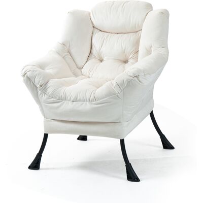 ARRIGONI Fauteuil Relax Avec Structure En Métal Et Poche Latérale, Style Simple, Confortable Pour Chambre, Salon Et Balcon - Publicité ARRIGONI Fauteuil Relax Avec Structure En Métal Et Poche Latérale, Style Simple, Confortable Pour Chambre, Salon Et Balcon - Publicité