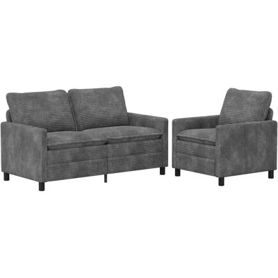 Ensemble De Canapés 2 Pcs Gris Clair Polyester Vidaxl - Publicité Ensemble De Canapés 2 Pcs Gris Clair Polyester Vidaxl - Publicité