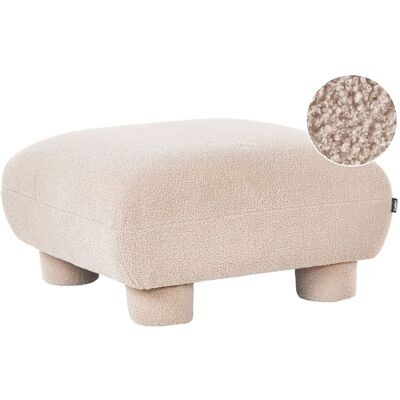 BELIANI Pouf En Bouclé Modulaire Profil Bas Repose-pieds Ottoman Beige Mjalbi - Publicité BELIANI Pouf En Bouclé Modulaire Profil Bas Repose-pieds Ottoman Beige Mjalbi - Publicité