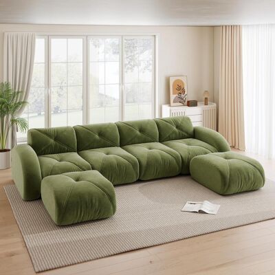 OEM Canapé Modulaire En Forme De U, Canapé Sans Cadre, Ensemble De Canapé Quatre Places, Comprend Deux Repose-pieds, Convient Aux Salons, Tissu Confortable, Conception Antidérapante, - Publicité OEM Canapé Modulaire En Forme De U, Canapé Sans Cadre, Ensemble De Canapé Quatre Places, Comprend Deux Repose-pieds, Convient Aux Salons, Tissu Confortable, Conception Antidérapante, - Publicité