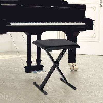 Generic Tabouret Banquette Réglable Pliable Pour Piano Et Clavier Acier Revêtement Synthétique Noir - Publicité Generic Tabouret Banquette Réglable Pliable Pour Piano Et Clavier Acier Revêtement Synthétique Noir - Publicité