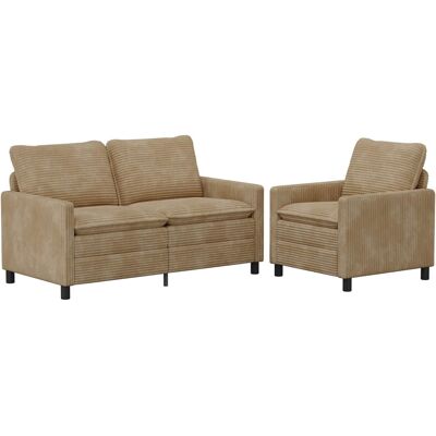Ensemble De Canapés 2 Pcs Taupe Polyester Vidaxl - Publicité Ensemble De Canapés 2 Pcs Taupe Polyester Vidaxl - Publicité