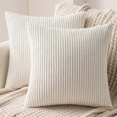 OEM Lot De 2 Housse De Coussin Decorative En Velours Côtelé Canapé Taie D'Oreiller Douce Pour Maison Salon Chambre Lit Clic Clac 40x40 Cm Blanc-crezuo - Publicité OEM Lot De 2 Housse De Coussin Decorative En Velours Côtelé Canapé Taie D'Oreiller Douce Pour Maison Salon Chambre Lit Clic Clac 40x40 Cm Blanc-crezuo - Publicité