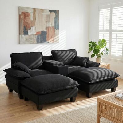 OEM Canapé Modulable Nuage, Design Voilier, Avec Porte-gobelets, Espace De Rangement, Ports Usb, Deux Repose-pieds Et Deux Coussins, En Tissu Chenille, Convient Aux Appartements Et Aux Salons, Noir. Publicité OEM Canapé Modulable Nuage, Design Voilier, Avec Porte-gobelets, Espace De Rangement, Ports Usb, Deux Repose-pieds Et Deux Coussins, En Tissu Chenille, Convient Aux Appartements Et Aux Salons, Noir. Publicité