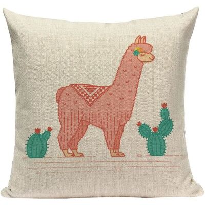 OEM 1 Coussin Décoratif Cactus Et Lama, Imprimé Recto-verso, En Polyester-coton Doux, 45x45 Cm, Pour Salon Ou Chambre - Publicité OEM 1 Coussin Décoratif Cactus Et Lama, Imprimé Recto-verso, En Polyester-coton Doux, 45x45 Cm, Pour Salon Ou Chambre - Publicité