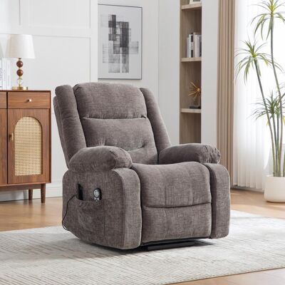 OEM Fauteuil Inclinable Électrique Multifonctionnel Avec Assistance Au Relevage, Fonctions Massage Et Chauffage, Dossier Et Repose-pieds Réglables Électriquement, Et Poches De Rangement Latérales. Gris - Publicité OEM Fauteuil Inclinable Électrique Multifonctionnel Avec Assistance Au Relevage, Fonctions Massage Et Chauffage, Dossier Et Repose-pieds Réglables Électriquement, Et Poches De Rangement Latérales. Gris - Publicité