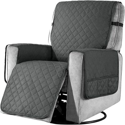 ALVIOR Housse De Fauteuil - Microfibre 100% - Pour Fauteuil Inclinable 1 Place - Antidérapant Avec Sangles Élastiques - Gris Foncé - 1 Pièce - Publicité ALVIOR Housse De Fauteuil - Microfibre 100% - Pour Fauteuil Inclinable 1 Place - Antidérapant Avec Sangles Élastiques - Gris Foncé - 1 Pièce - Publicité