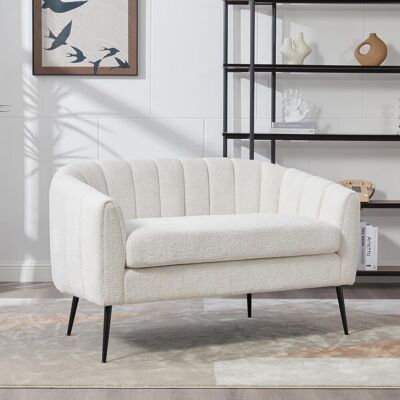 OEM Mini Méridienne (canapé D'Appoint) En Chenille, Canapé Deux Places Moderne Et Brillant Avec Pieds En Métal Et Revêtement Rainuré, Pour Salon, Chambre, Bureau, Petits Espaces, Ivoire - Publicité OEM Mini Méridienne (canapé D'Appoint) En Chenille, Canapé Deux Places Moderne Et Brillant Avec Pieds En Métal Et Revêtement Rainuré, Pour Salon, Chambre, Bureau, Petits Espaces, Ivoire - Publicité
