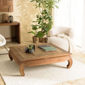 Macabane ALIDA - Table basse en teck recyclé mosaïque 120x120cm - Publicité Macabane ALIDA - Table basse en teck recyclé mosaïque 120x120cm - Publicité