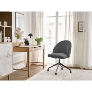 Bobochic - Chaise De Bureau Lalie Tissu Velours Côtelé Et Pietement À Roulettes Avec Hauteur Ajustable Gris Foncé - Publicité Bobochic - Chaise De Bureau Lalie Tissu Velours Côtelé Et Pietement À Roulettes Avec Hauteur Ajustable Gris Foncé - Publicité
