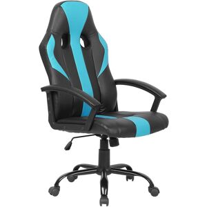 Chaise Gamer Fauteuil de Bureau Revêtement Cuir pu Noir et Bleu Assise Confortable Ergonomique et Hauteur Réglable pour Intérieurs Modernes Beliani - Publicité