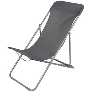WADIGA Chaise Longue Pliante Chilienne Métal Gris Anthracite 85x56x90cm - Publicité WADIGA Chaise Longue Pliante Chilienne Métal Gris Anthracite 85x56x90cm - Publicité