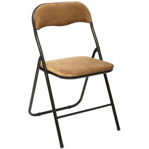 5FIVE SIMPLY SMART Chaise pliante effet velours - Longueur 52, Largeur 44, Hauteur 79cm - Or - Publicité 5FIVE SIMPLY SMART Chaise pliante effet velours - Longueur 52, Largeur 44, Hauteur 79cm - Or - Publicité
