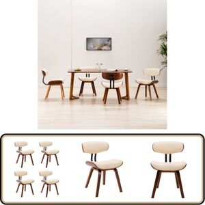 VIDAXL Chaises À Manger Lot De 4 Crème Bois Courbé Et Similicuir - Chaise De Salle À Manger - Chaise Moderne - Chaise Confortable - Chaise En Cuir Synthétique - Chaise Design - Publicité VIDAXL Chaises À Manger Lot De 4 Crème Bois Courbé Et Similicuir - Chaise De Salle À Manger - Chaise Moderne - Chaise Confortable - Chaise En Cuir Synthétique - Chaise Design - Publicité