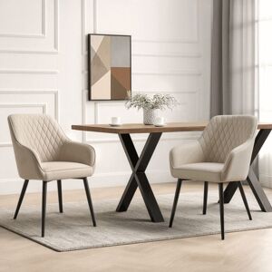 Chaises Salle À Manger Blanches Avec Accoudoirs Lot De 2 Homavo Yz8 - Publicité Chaises Salle À Manger Blanches Avec Accoudoirs Lot De 2 Homavo Yz8 - Publicité