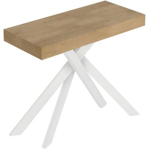 Console extensible Saki Small - 196cm, Marron, Pieds en métal - Publicité Console extensible Saki Small - 196cm, Marron, Pieds en métal - Publicité