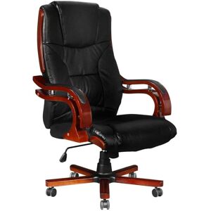 Vidaxl - Chaise de gestion de fauteuil de gestion du bureau de gestion en cuir et conception élégante en bois - Publicité