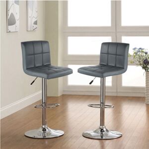 WYCTIN Hofuton Lot De 2 Tabourets Surface En Pu, Hauteur Réglable, Chaise De Cuisine Pivotante Avec Dossier Et Repose-pieds, Gris - Publicité WYCTIN Hofuton Lot De 2 Tabourets Surface En Pu, Hauteur Réglable, Chaise De Cuisine Pivotante Avec Dossier Et Repose-pieds, Gris - Publicité