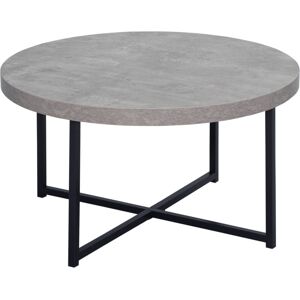Homcom Table Basse Ronde Effet Béton Ciré En Bois Et Métal - Ø 80 X 45 Cm - Piètement Croisé-gris - Publicité Homcom Table Basse Ronde Effet Béton Ciré En Bois Et Métal - Ø 80 X 45 Cm - Piètement Croisé-gris - Publicité