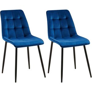 Clp - Lot De 2 Chaises De Salle À Manger Gifford En Velours Bleu Foncé Velours - Publicité Clp - Lot De 2 Chaises De Salle À Manger Gifford En Velours Bleu Foncé Velours - Publicité